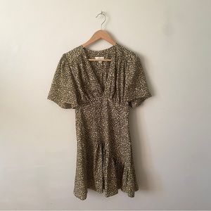 Topshop Women’s Leopard Print Angel Sleeve Mini Dress